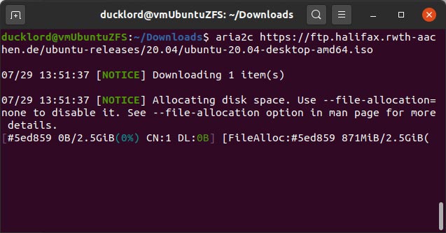 aria2 скачивает ISO по HTTPS