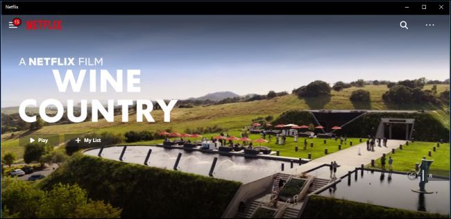 Приложение Netflix в Windows 10, тизер фильма