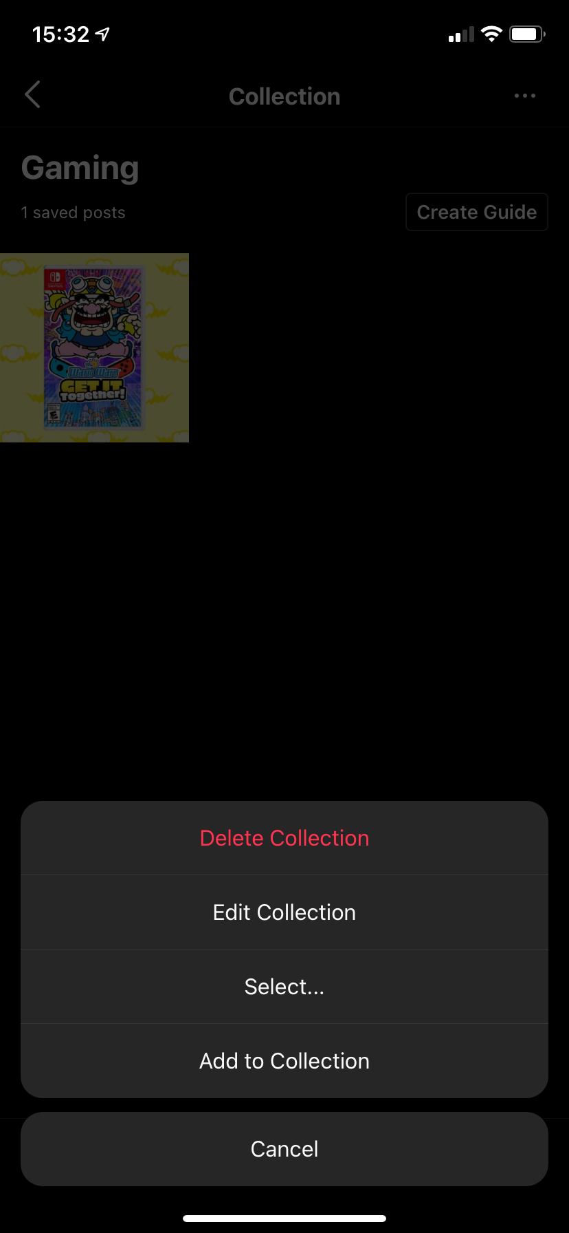 Instagram Manage Collections