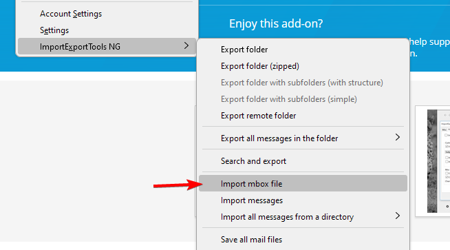 import mbox file thunderbird