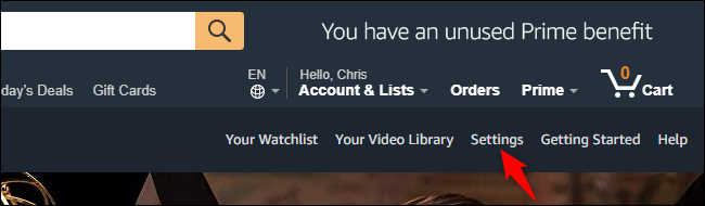 Скриншот меню настроек Prime Video с вкладкой Parental Controls