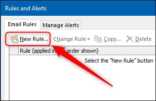 Кнопка Новое правило
