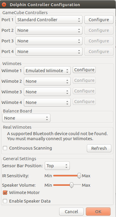 Настройки контроллеров Dolphin