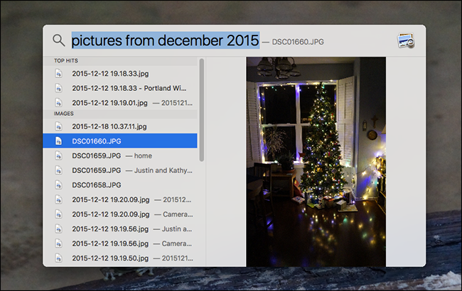 Поиск по естественным фразам: фотографии за декабрь 2015