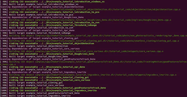 Запуск make (вывод процесса сборки)