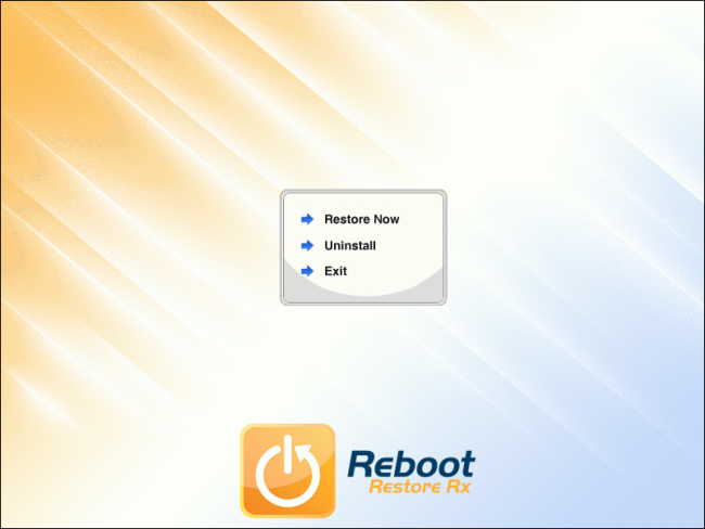 Консоль загрузчика Reboot Restore Rx с опцией удаления