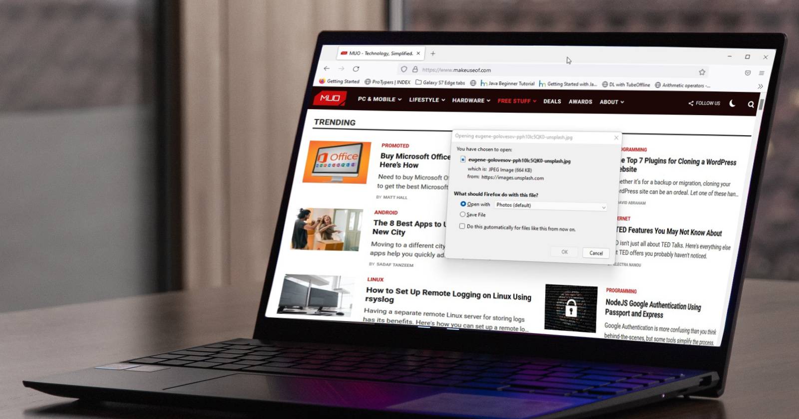 Классическое подтверждение загрузки в Firefox
