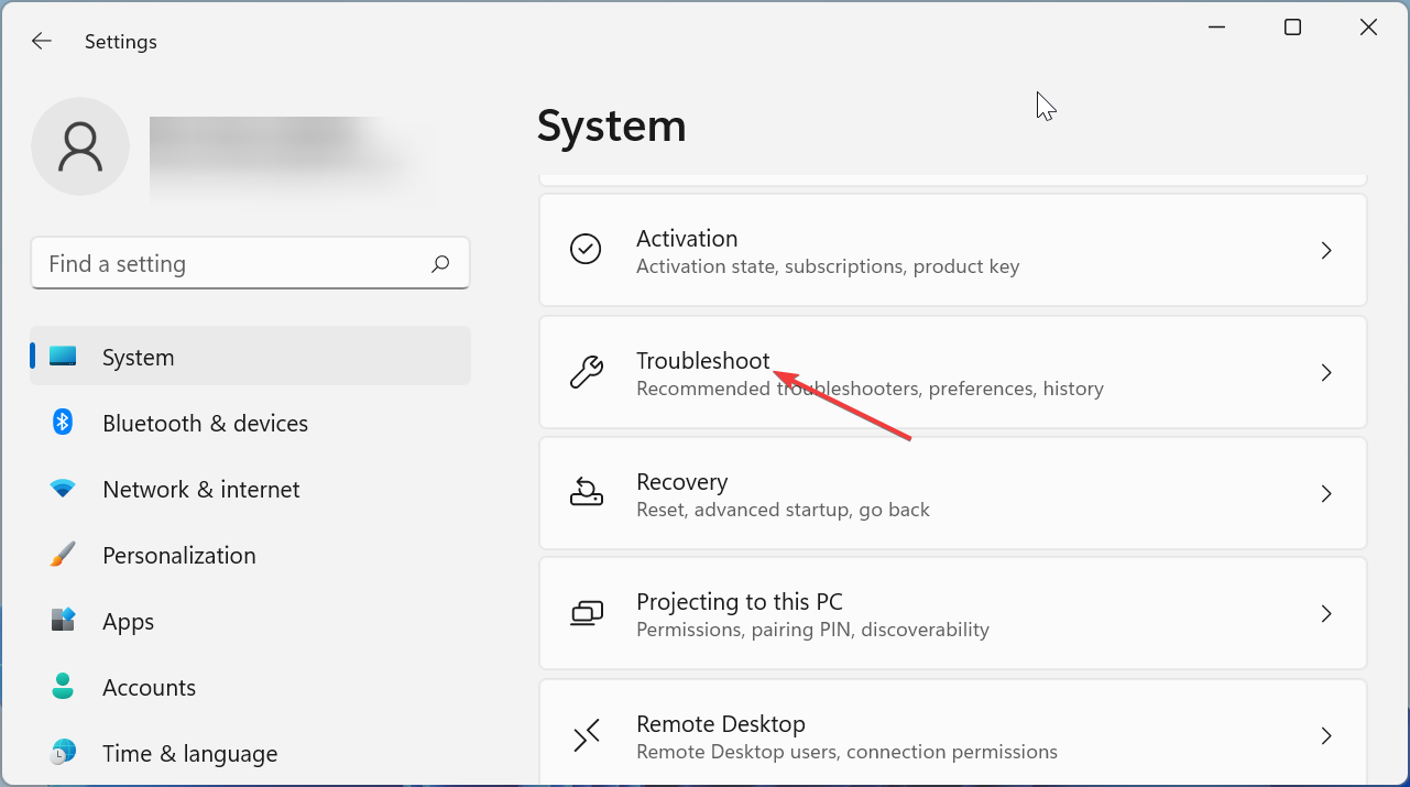 Параметры Windows — Устранение неполадок