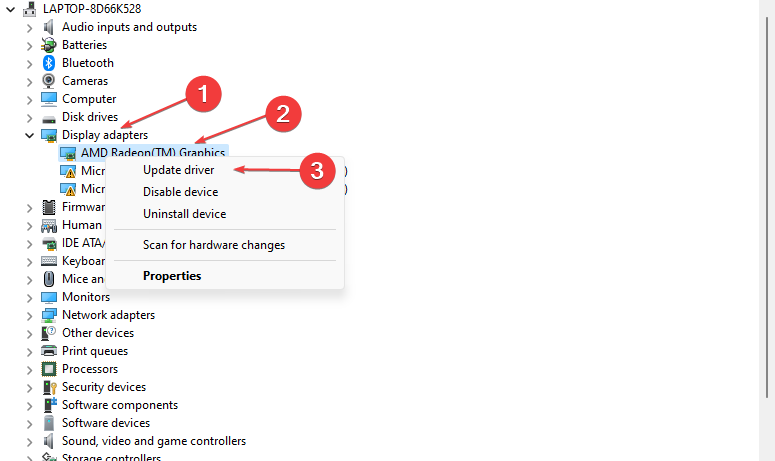 Диспетчер устройств: обновление драйвера адаптера дисплея