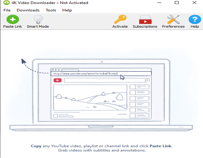 Кнопка Paste Link в интерфейсе приложения