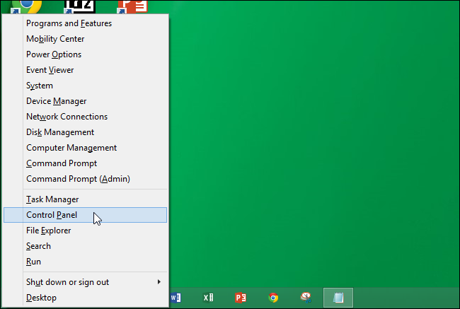 Открытие Панели управления