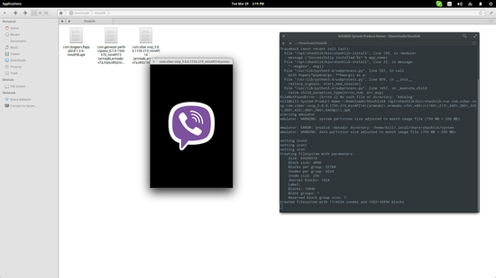 Запуск Viber внутри Shashlik
