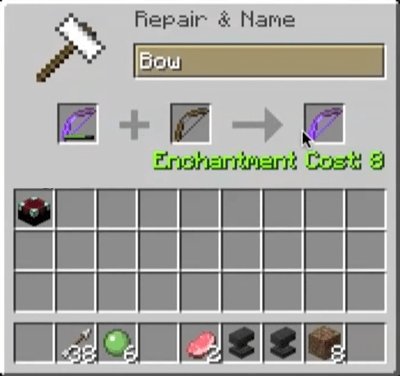 Наковальня в инвентаре Minecraft, рецепт сборки