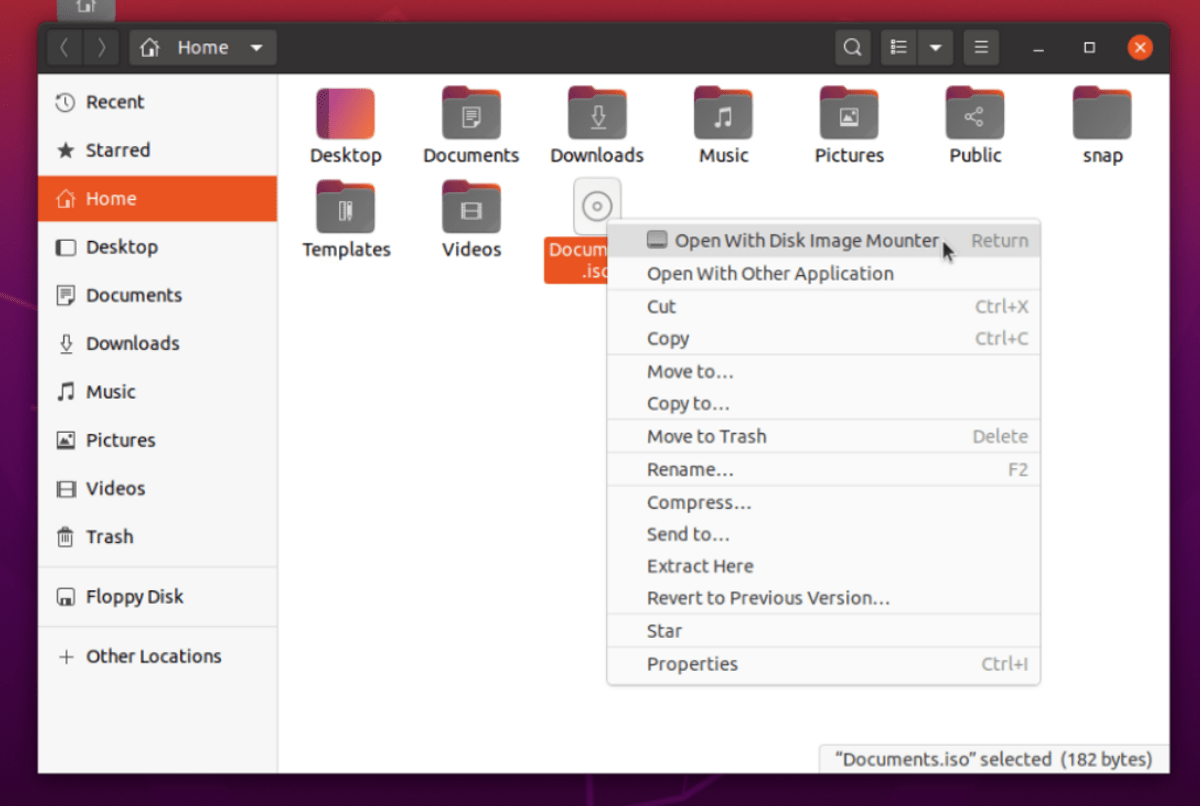 Открыть через Disk Image Mounter в Linux