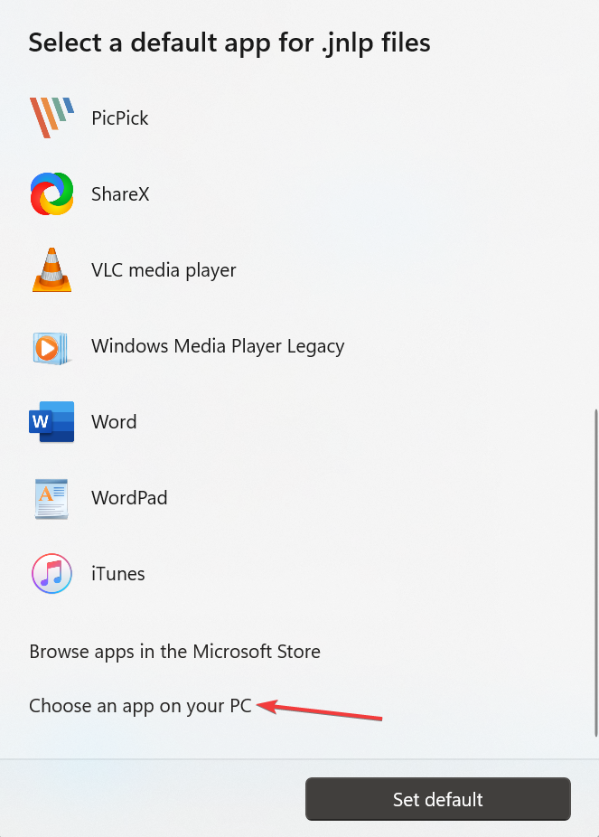 Изображение: выбор приложения на компьютере