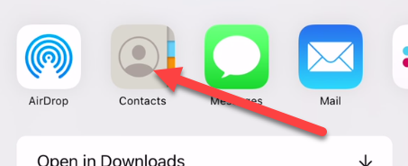 Откройте файл с помощью Контактов.