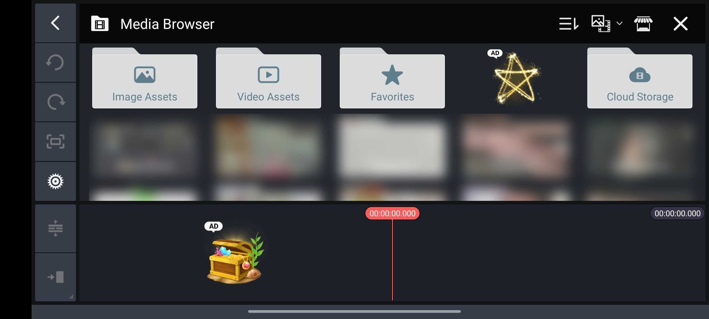 Выбор видео в KineMaster