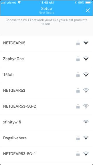 Подключение Nest Guard к Wi‑Fi