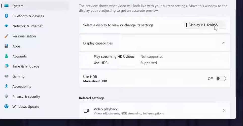 The Use HDR option 