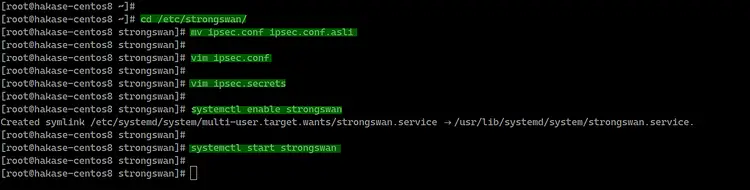 Запуск демона Strongswan