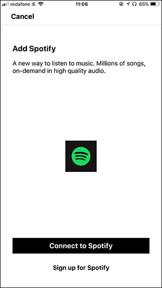 Экран подтверждения добавления аккаунта Spotify в Sonos