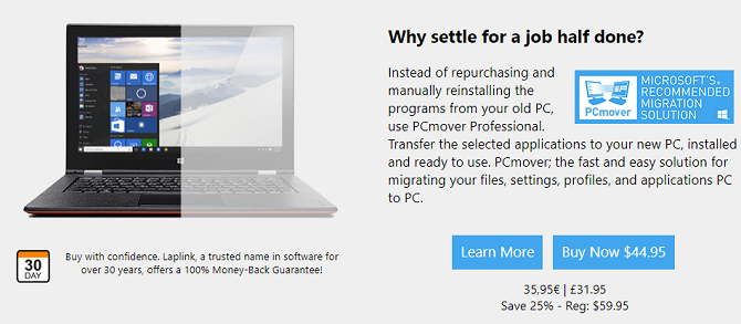 Логотип PCmover Express и окно мастера переноса