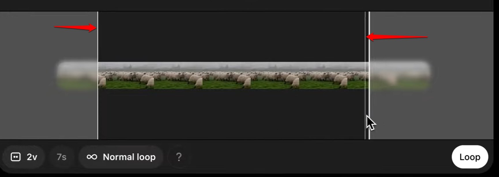 Loop 편집기에서 구간 선택화면