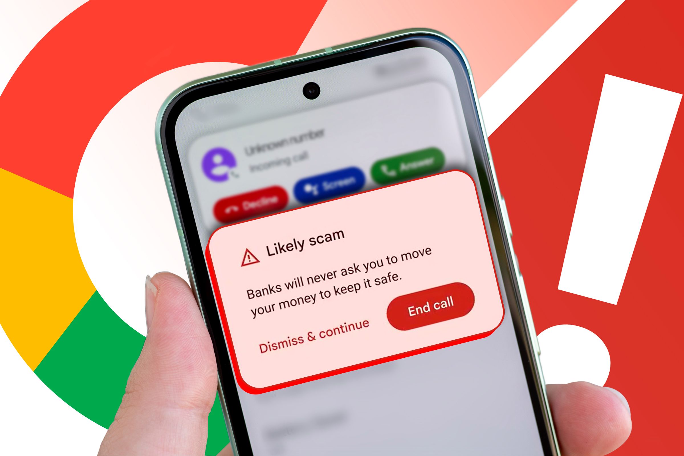 Скриншот экрана телефона с функцией обнаружения мошеннических звонков.