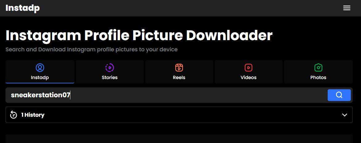 Вставьте username и нажмите поиск