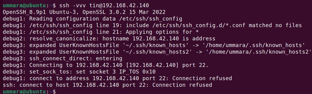 Отладочный вывод ssh в режиме -vvv