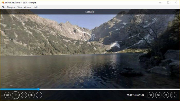 Воспроизведение 360° видео в BIVROST 360Player