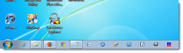 Панель задач с уменьшенными значками