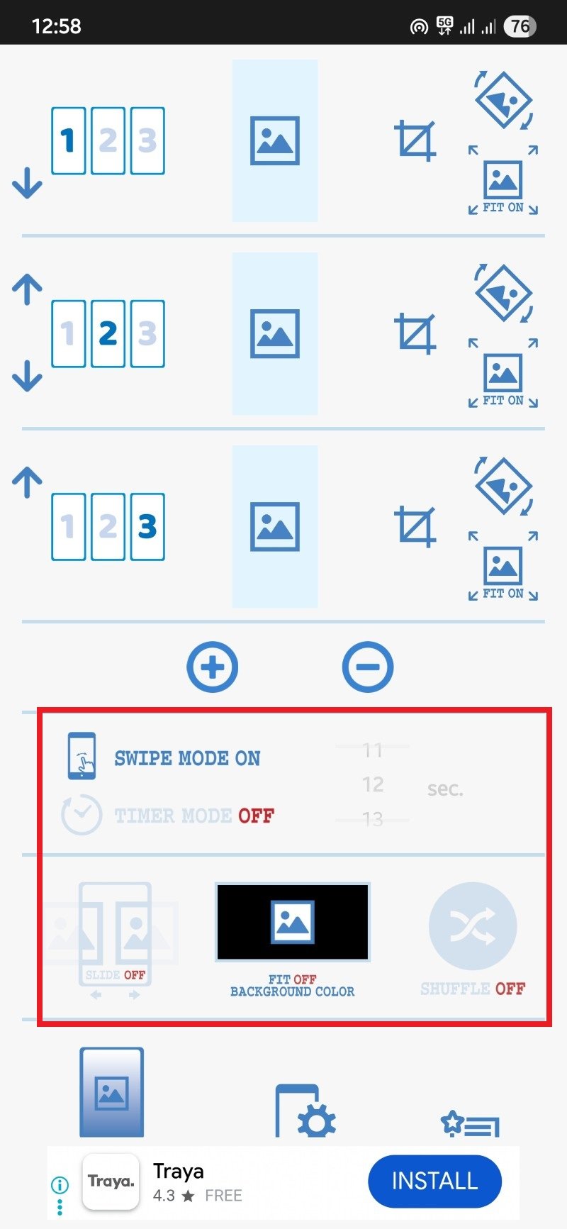Impostazioni di Multiple Picture Wallpaper prima di impostare come sfondo live