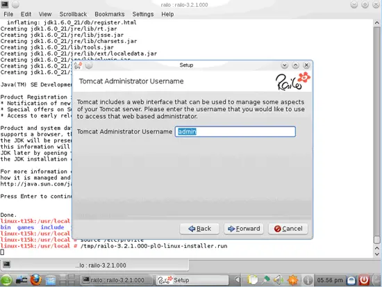 Указание имени администратора Tomcat