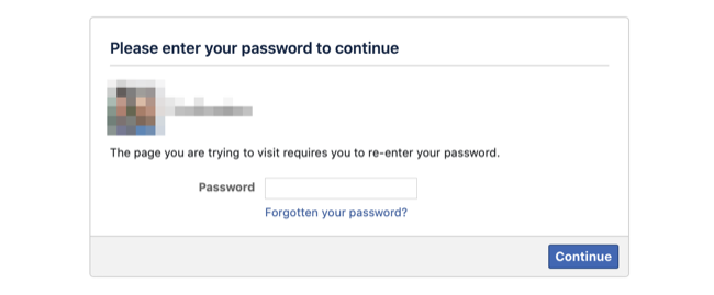 Введите пароль для деактивации аккаунта Facebook