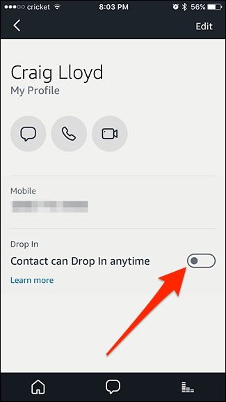Тумблер разрешения Drop In для контакта