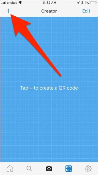 Кнопка добавления нового QR‑кода в приложении