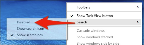 Индикатор поиска на панели задач, который можно скрывать, но «Привет, Кортана» при этом продолжит работать, если не отключена полностью