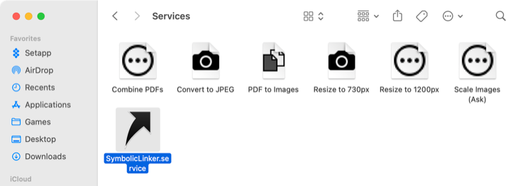 Добавить SymbolicLinker.service в папку Services