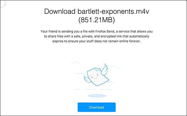 Кнопка для скачивания файла у получателя — пример состояния после загрузки