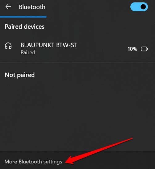 Дополнительные настройки Bluetooth