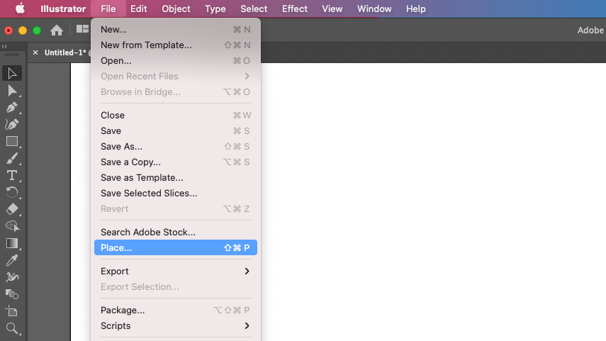 Диалог вставки изображения в Illustrator
