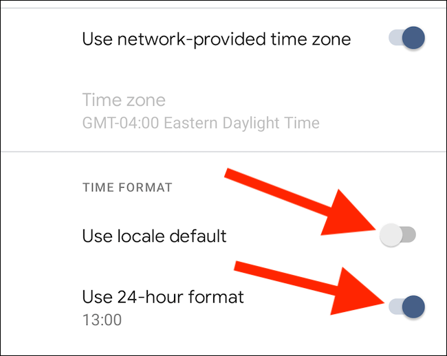 Отключите использование локали и включите 24‑часовой формат