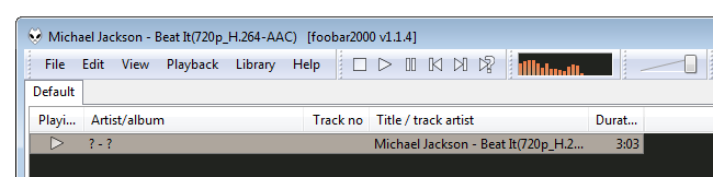 Foobar2000: проигрывание MP4 в списке воспроизведения