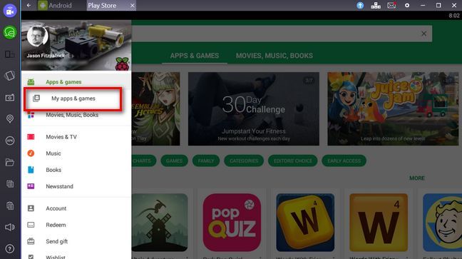 Меню Play Store: My apps & games — список всех установленных приложений