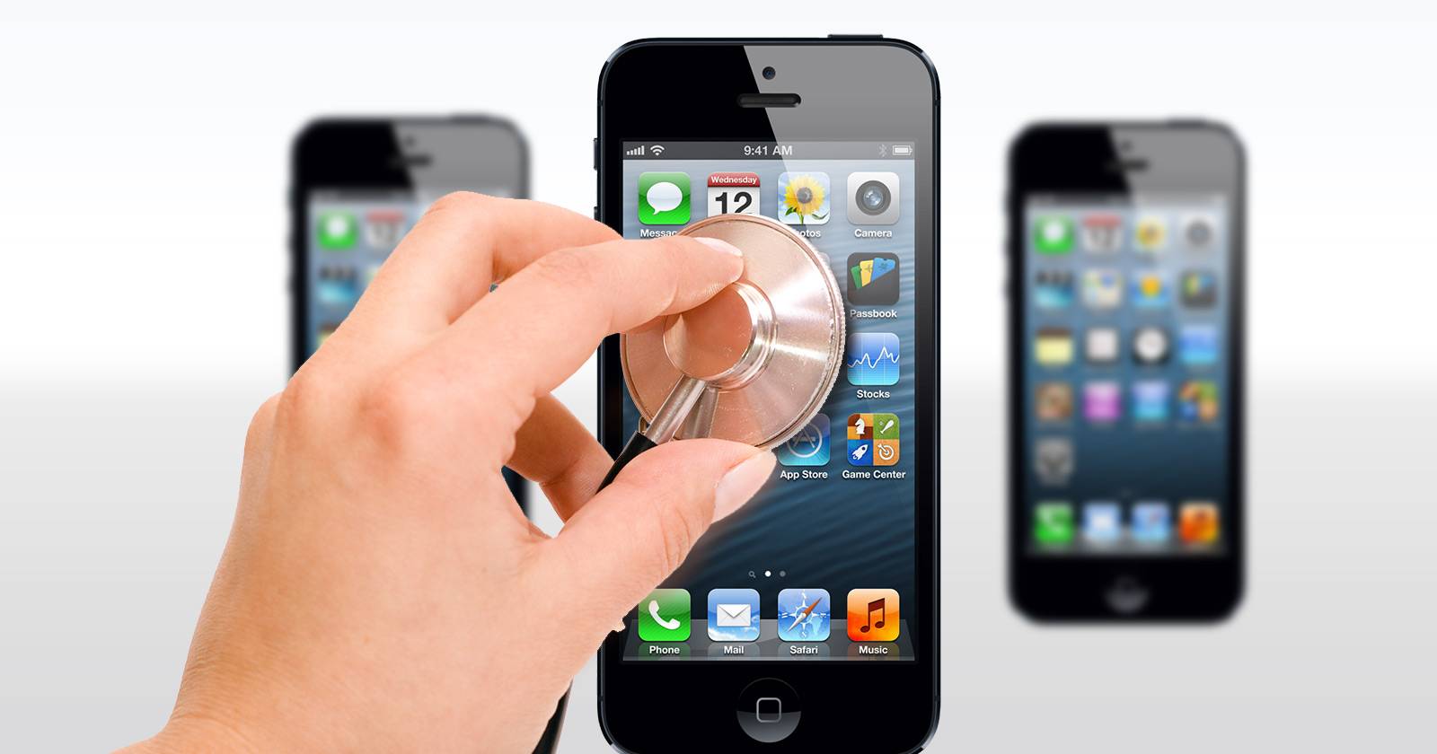 смартфон, подготовленный к диагностике