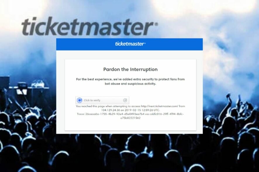 Ошибка Ticketmaster: Pardon the Interruption — исправление