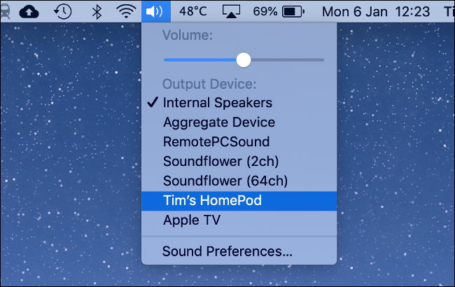 Трансляция на HomePod через AirPlay с Mac