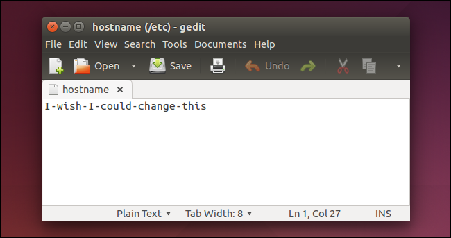 Файл /etc/hostname с новым именем