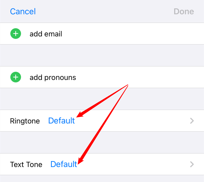 Нажмите настройку рядом с Рингтоном или Звуком сообщения.